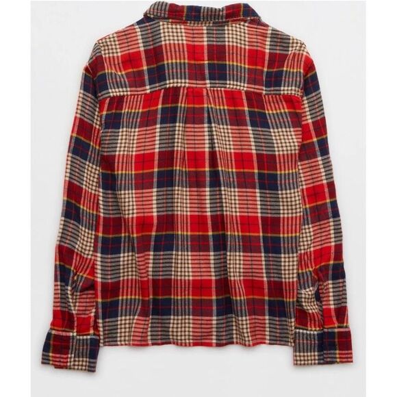 Aerie Women's Flannel Plaid Shirt Size XL Multicolor Long Sleeve Top - Picture 10 of 10